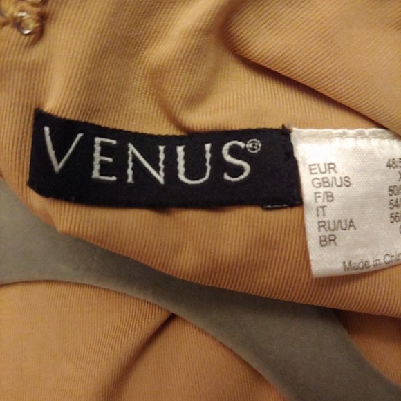 Venus sparkly silver sequin knee length camel color dress XL - Picture 9 of 11